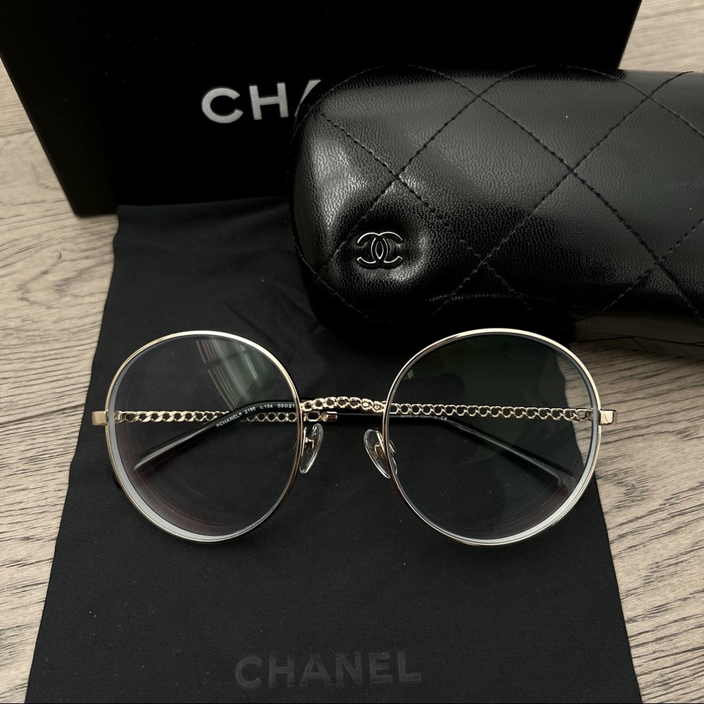 Chanel Round Eyeglasses in Gold frame